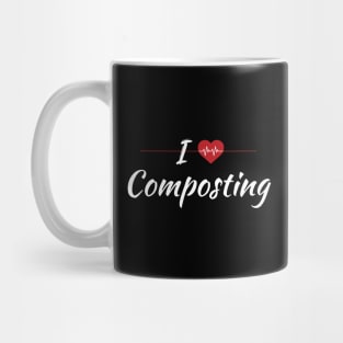 I Love Composting Cute Red Heart Mug